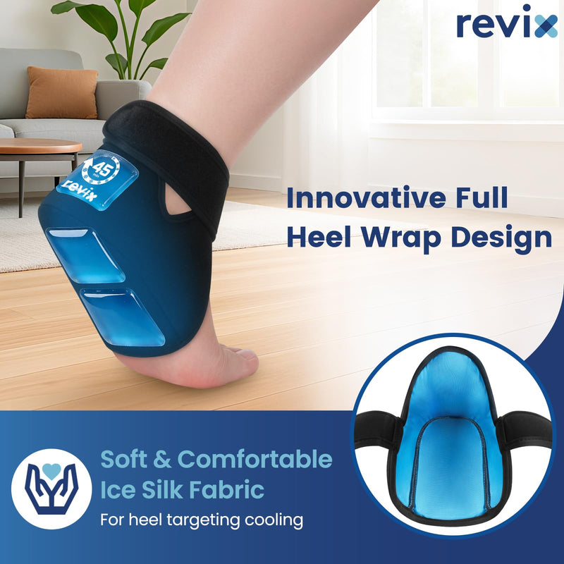 REVIX Heel Ice Pack Wraps for Achilles Tendonitis & Plantar Fasciitis with 45-Min Long Lasting Cold Therapy, 2 Packs Lightweight Gel Ice Pack for Heel Relaxation, Reusable Ice Wrap for Feet Swelling - BeesActive Australia