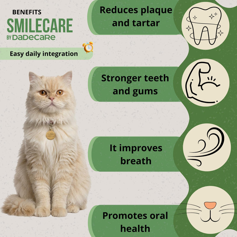 Smilecare Cat Dental Powder No Brushing Required, Daily Oral Hygiene, Reduces Tartar and Plaque, Promotes Fresh Breath, Suitable for Cats of All Ages, 220g
