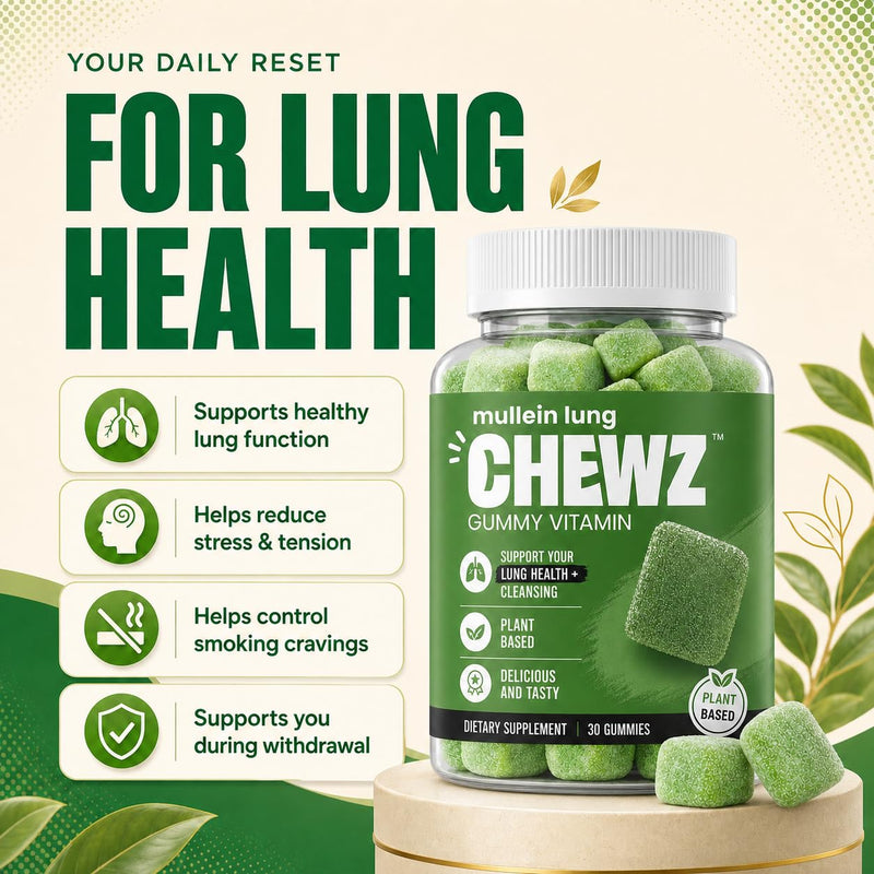 Lung Cleanse | 10 in 1 Detox, Natural, 100% Drug-Free, Daily Support Gummies to Help Clean Lungs Before, During & After Quitting, Made in USA Lung Cleanse