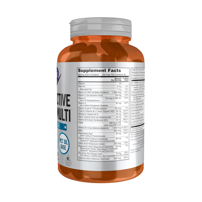 NOW Foods Sports Nutrition, Men's Extreme Sports Multi with Free-Form Amino Acids, ZMA®, Tribulus, MCT Oil, and Herbal Extracts, 180 Softgels 180 Count (Pack of 1)