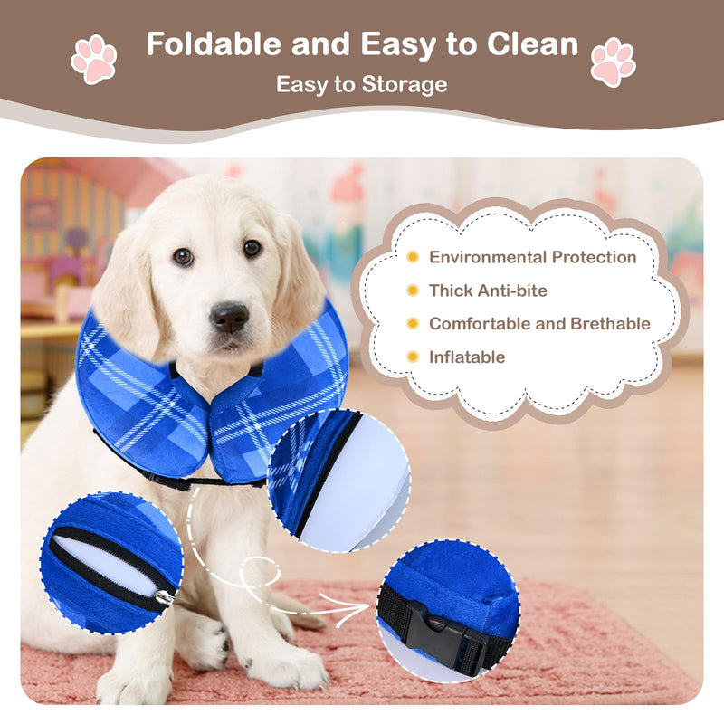 Lyneun Inflatable Neck Brace for Dogs Cats, Adjustable Neck Brace Dog, Soft Dog Collar Leak Protection, Leak Protection Dog for Dogs and Cats Blue S - BeesActive Australia