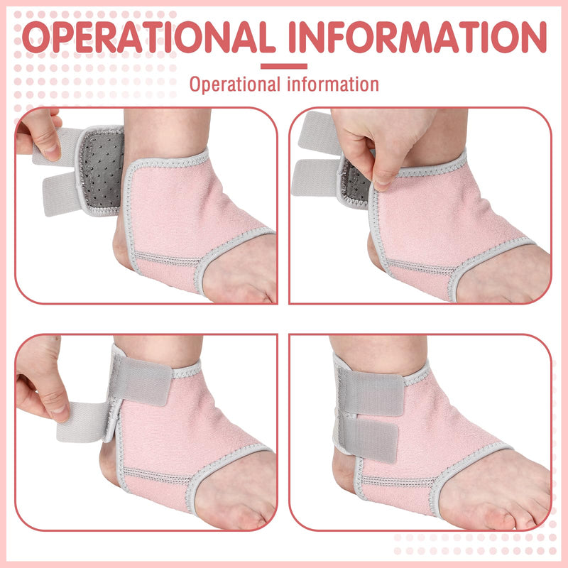 Tarpop 2 Pairs Kids Ankle Brace Set Foot Support Stabilizer Wraps Protector Guard Knitted Ankle Sleeve Sock Support Compression Socks for Injury Prevention(Pale Pink,Medium) Pale Pink Small