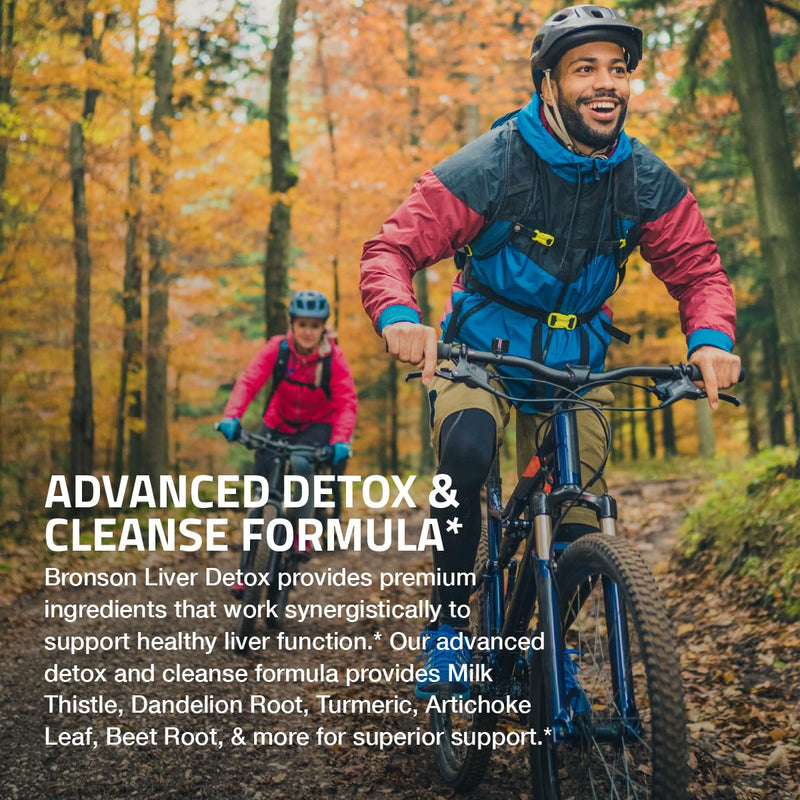 Bronson Liver Detox Advanced Detox & Cleansing Formula Supports Health Liver Function with Milk Thistle, Dandelion Root, Turmeric, Artichoke Leaf & More, Non-GMO, 180 Vegetarian Capsules Unflavored 180 Count (Pack of 1) - BeesActive Australia