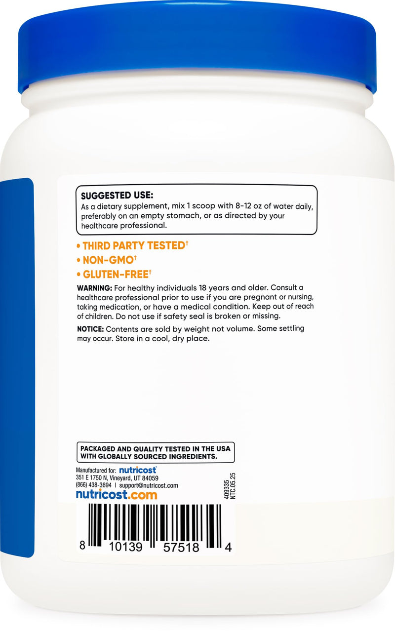 Nutricost Pure GABA Powder 500G, (Gamma Aminobutyric Acid) Gluten-Free 1.12 Pound (Pack of 1)