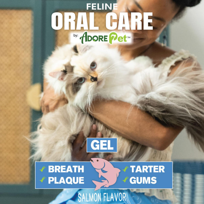 Adore Pet Complete Oral Care Gel for Cats, Salmon, 4 oz 4 Ounce (Pack of 1) Cat Gel Salmon 4 oz