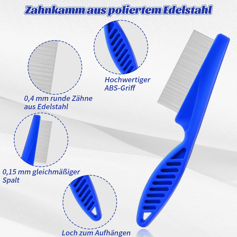 MAEXUS 5 piece cat dog flea comb set, lice comb for pets, pet tear stain remover comb, metal teeth lice comb, double-sided nit comb, effectively removes fleas and lice, for pet care - BeesActive Australia