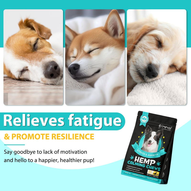 Calming Chews for Dogs(Chicken 60PCS),100% Natural Ingredients Dogs Calming Treats,Helps Dog Anxiety & Stress Relief, Separation and Barking,for All Breeds & Sizes 4.7oz(132g) Chicken