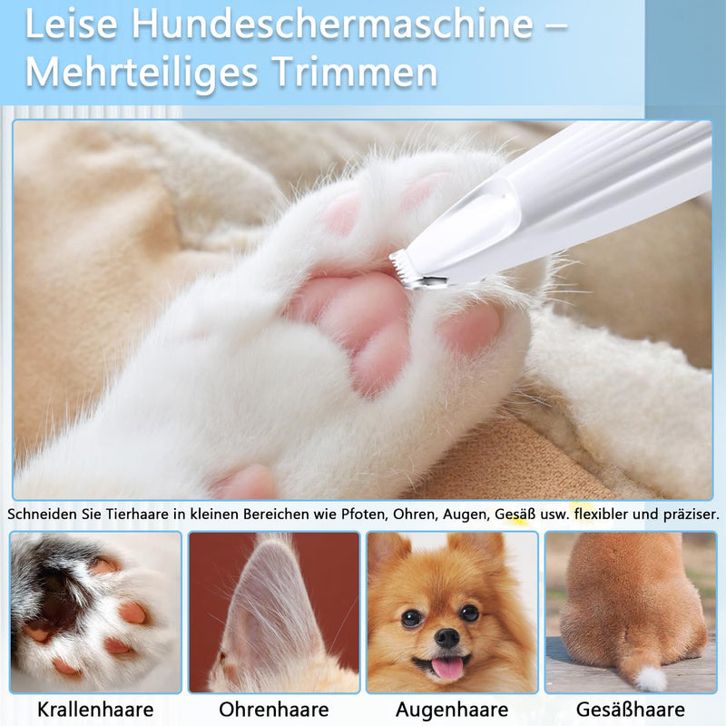 Mucek Quiet dog clipper, paw trimmer for dogs with LED light, dog paw trimmer, rechargeable paw razor for dogs and cats, thick, curly and long animal hair - BeesActive Australia