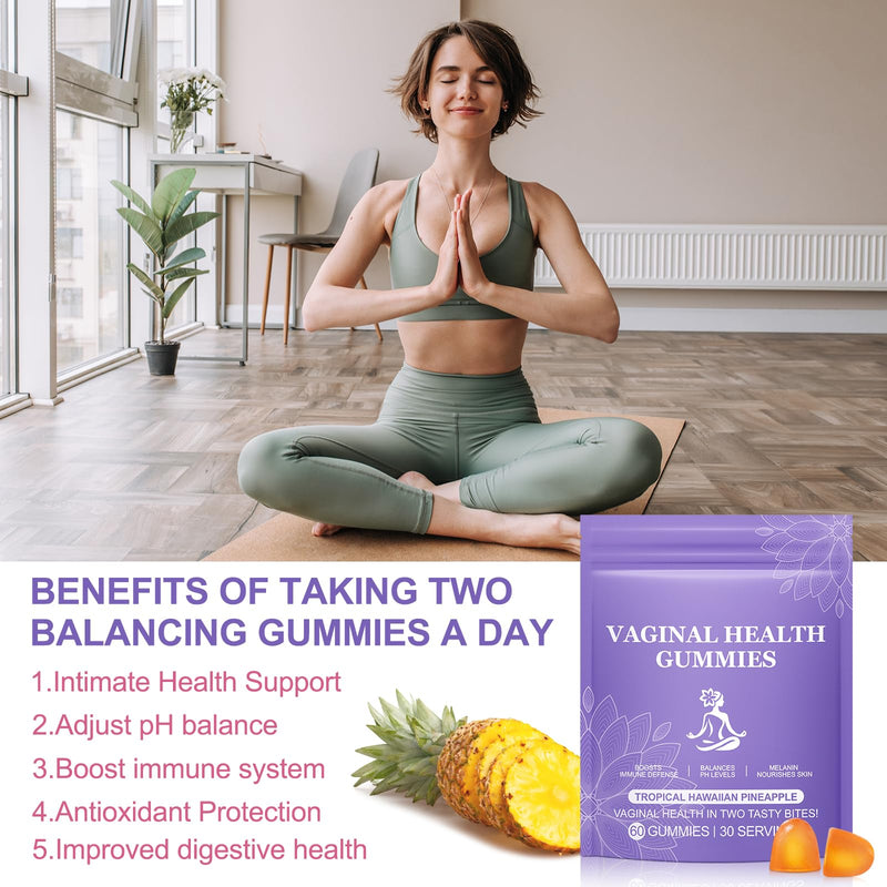 Probiotic Gummies for Women,Vaginal Health Supplement, Supports pH Balance & Immune System, Vegan & Gluten-Free, 60 Gummies