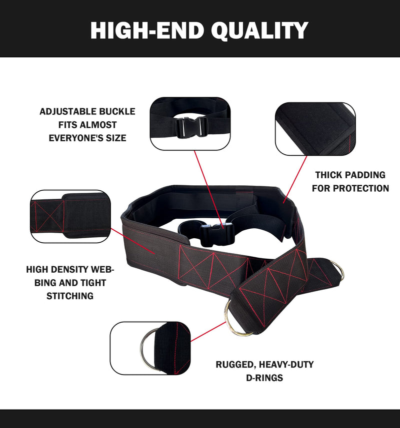 Belt for Pulling, Strength Training, adjustable belt, gravity tension training, contains a belt and a strap Red Line