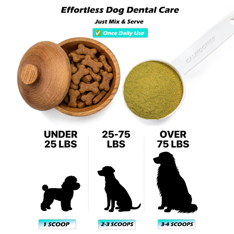 Dog Teeth Cleaning Powder, Pet Dental Powder with Probiotics - Tartar & Plaque Remover, Freshens Bad Breath - 100g