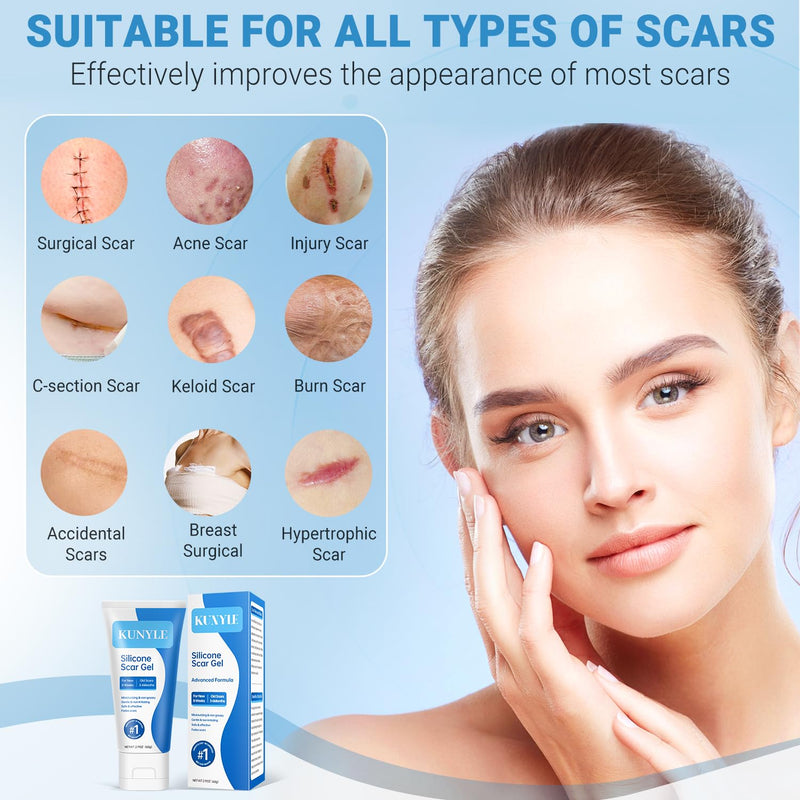 Silicone Scar Gel, Scar Cream, Advanced Scar Stick for Surgical Scars, Stretch Marks, Keloid Bump Removal, Old and New Scars 2.11oz (60g) 2.11 Ounce - BeesActive Australia
