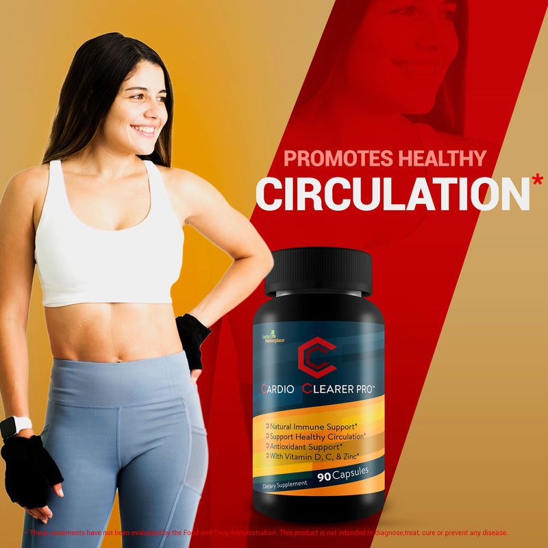 CC Cardio Clearer Pro - Natural Circulatory Health Support - Promote Healthy Blood Flow with Circulation Supplements - Vitamin C, Turmeric Curcumin, Garlic, Ginger - Support Cardiovascular Health