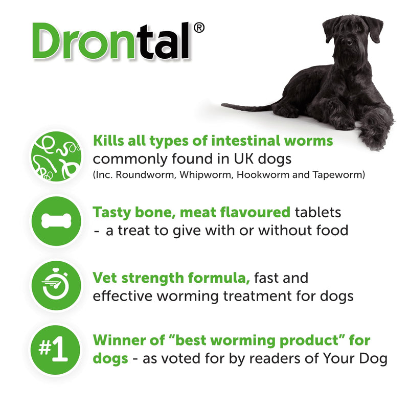 Drontal Tasty Bone XL Wormer Tablets for Large Dogs (Over 20kg) x 1 Tablet