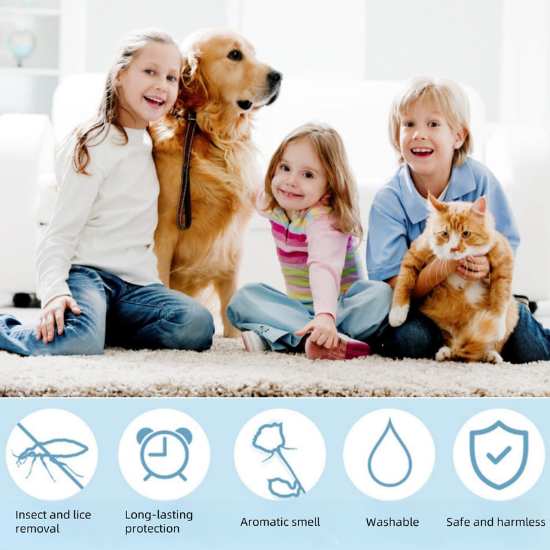 Flea collar for cats, flea collar for dogs, small, tick flea protection collar, flea tick collar for dogs and cats, waterproof and adjustable Nero L