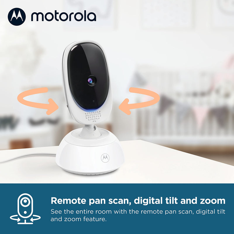 Motorola VM75 Indoor Video Baby Monitor with Camera - 480x272p, 1000ft Range 2.4 GHz Wireless 5" Screen, 2-Way Audio, Remote Pan, Digital Tilt, Zoom, Room Temperature Sensor, Lullabies, Night Vision 1 Camera (2021 Model) - BeesActive Australia