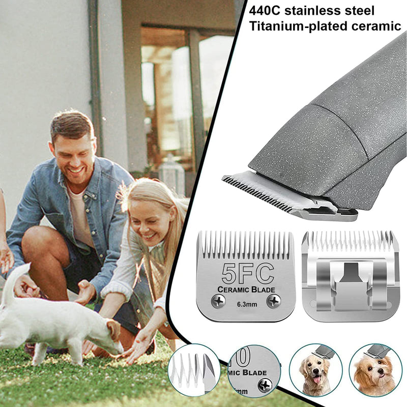 5FC Blade Dog Grooming Clipper Replacement Blades compatible with Andis Dog Clippers,Detachable Ceramic Blade & Stainless Steel Blade,Size-5 FC 1/4-Inch Cut Length (64122) 5fc:1/4''(6.3mm) - BeesActive Australia