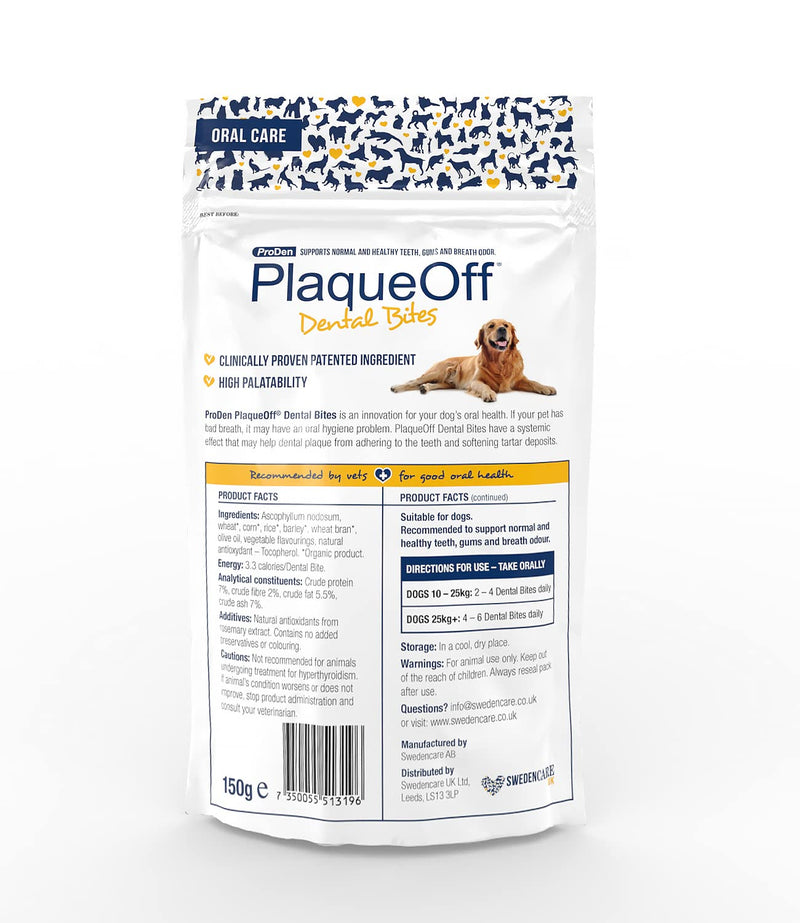 Proden Plaqueoff Dental Bites Dog, 150 G - PawsPlanet Australia