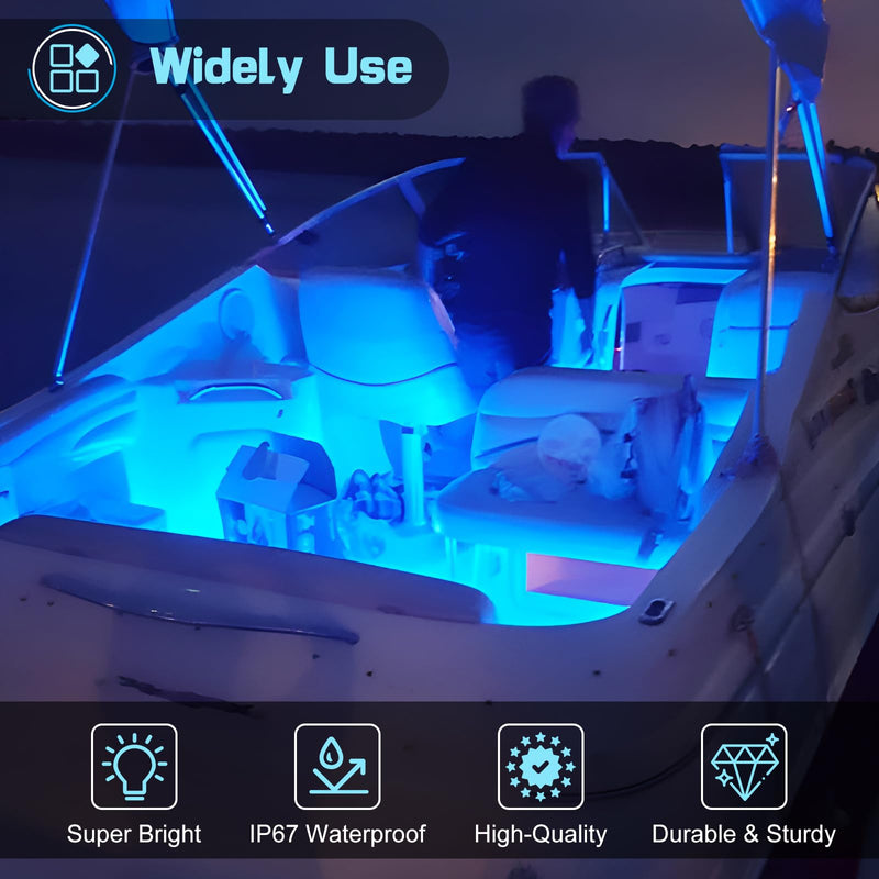 UCINNOVATE 8x LED Round Boat Lights, Navigation Light, Courtesy Lights, 4-Color Boat Interior Lights, 12V Boats Transom Light for Yacht, Pontoon Boating, Sailboat, Kayak (Red/Green/Blue/White) 8PCS(ROUND) R/G/B/W - BeesActive Australia