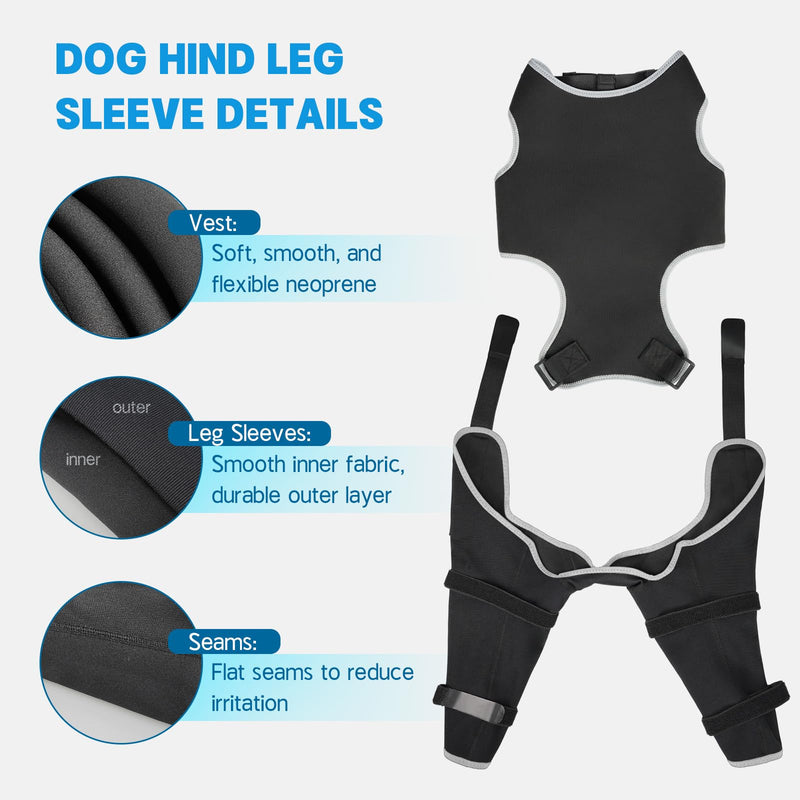 Dog Rear Leg Sleeve to Stop Licking, Adjustable Anti-Slip Recovery Sleeve Pants for Wound Protection After ACL/TPLO Surgery, Hot Spots, Lick Granulomas–Cone Alternative for Leg Healing,M