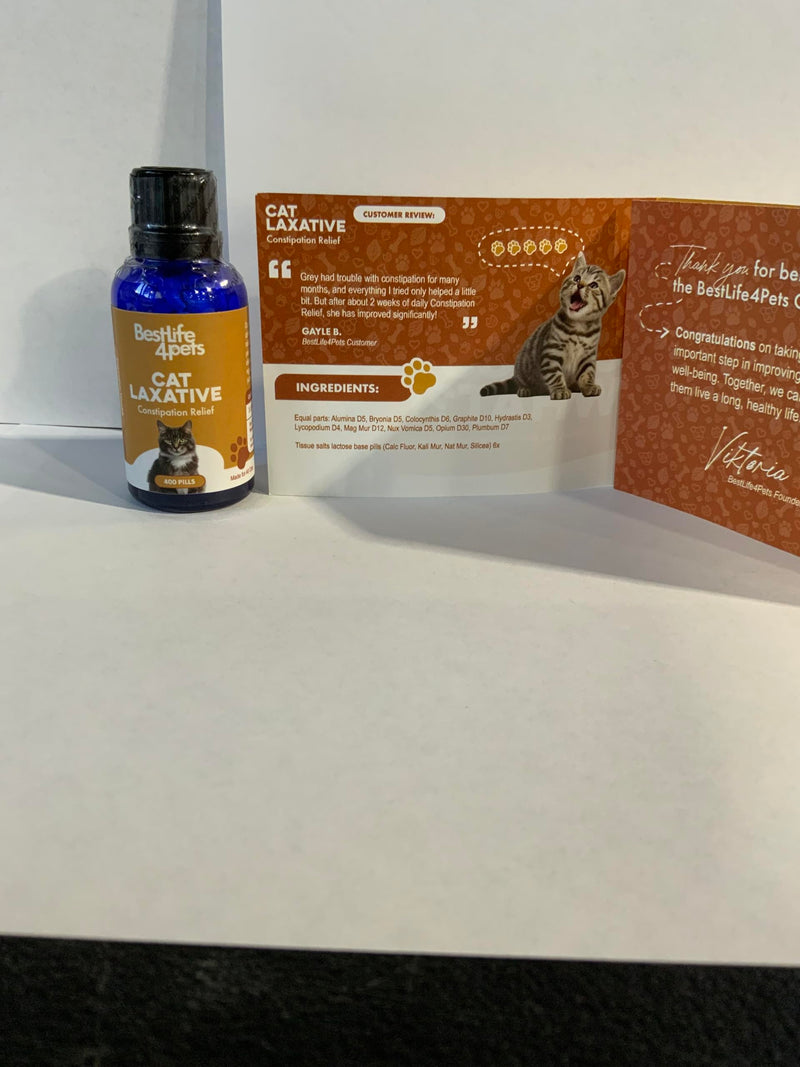 Cat Laxative Constipation Relief - Natural Cat Stool Softener Remedy for Irregular Bowel Movements Without Cat Diarrhea, Supports Feline Digestion & Gas Pain Relief - 400 Odorless, Tasteless Pills - BeesActive Australia