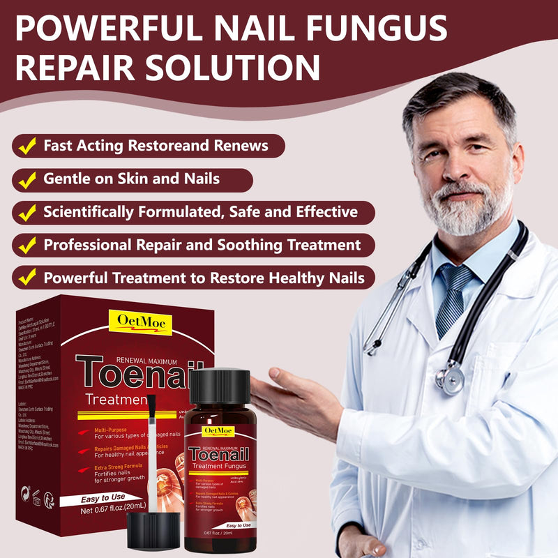 Toenail Fungus Treatment Extra Strength, Nail Fungus Treatment for Yellow, Thick, Discolored, Broken Nails, Ultimate Fungal Nail Repair, Make Nails Look Healthier Stronger, 2 Bottles 1 Count (Pack of 2)