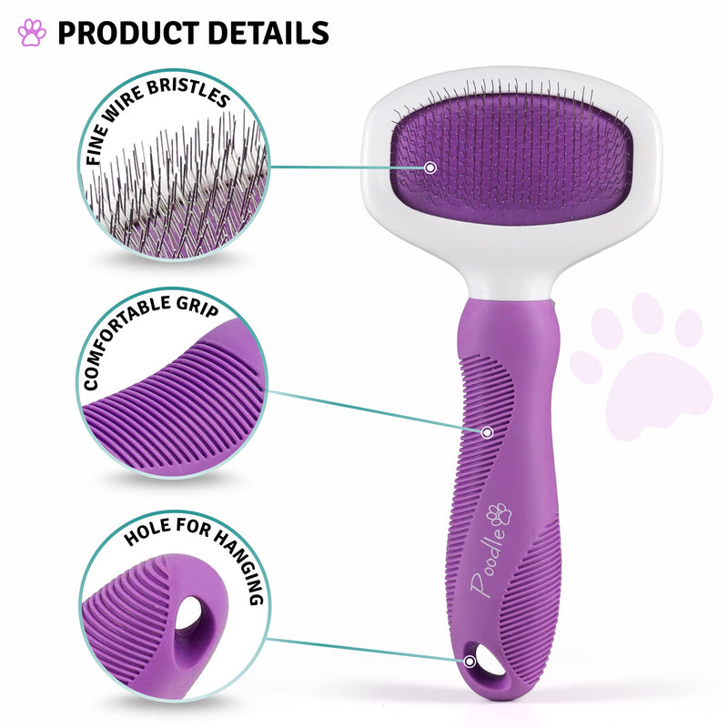 Poodle Pet Bundle - Slicker Brush for Small and Large Dogs Pet Hair Remover Grooming Brush and Dog Grooming Rake Dematting Tool Removes Loose or Tangled Hair from Undercoat - BeesActive Australia