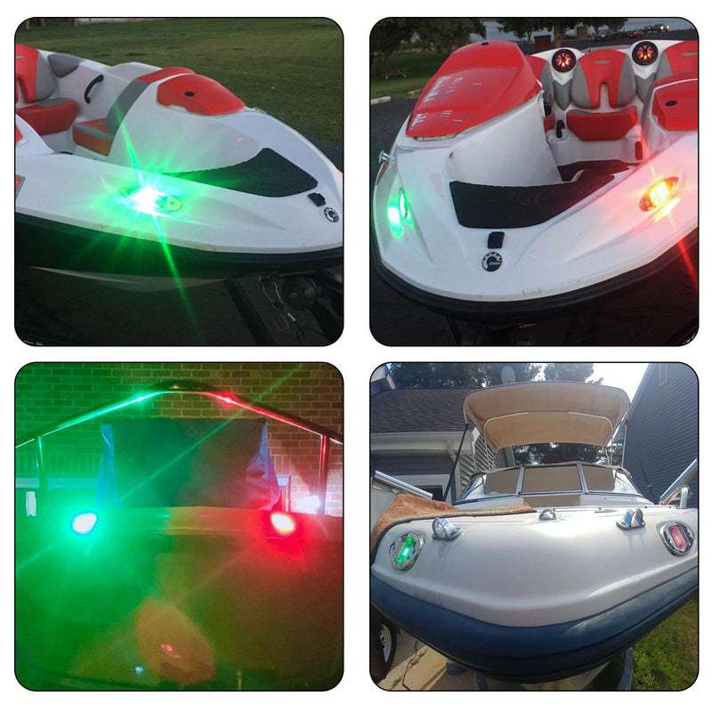 12V LED Navigation Boat Lights Teardrop Type Side Bow Light Waterproof Stainless Steel Shell Marine Boat Yacht Sailing Signal Warning Light visibility 2NM Model 1