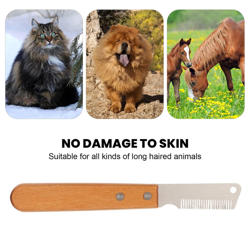 Pet Grooming Tool: Multifunction Remove Floating Hair Comb with Wood Handle for Cats and Dogs - BeesActive Australia