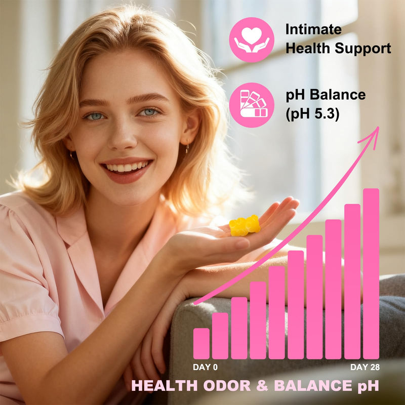 60 Count Feminine Balance Gummies for Women, Pineapple Flavor | PH Balance Gummies Support Women's Health, Vaginal Flora, Gut Health & Immune System, Vegan, Gelatin & Gluten-Free 60 Count (Pack of 1)