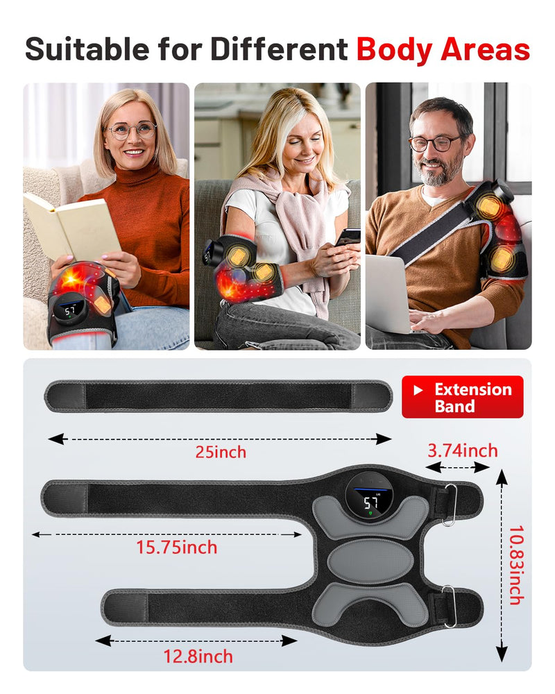 Upgraded PRO Red Light Therapy Knee Brace & 4 Vibration Massage - Rechargeable Controller, 660nm&850nm Red Light Therapy Heated Device for Knee/Elbow/Shoulder Upgraded Knee - BeesActive Australia
