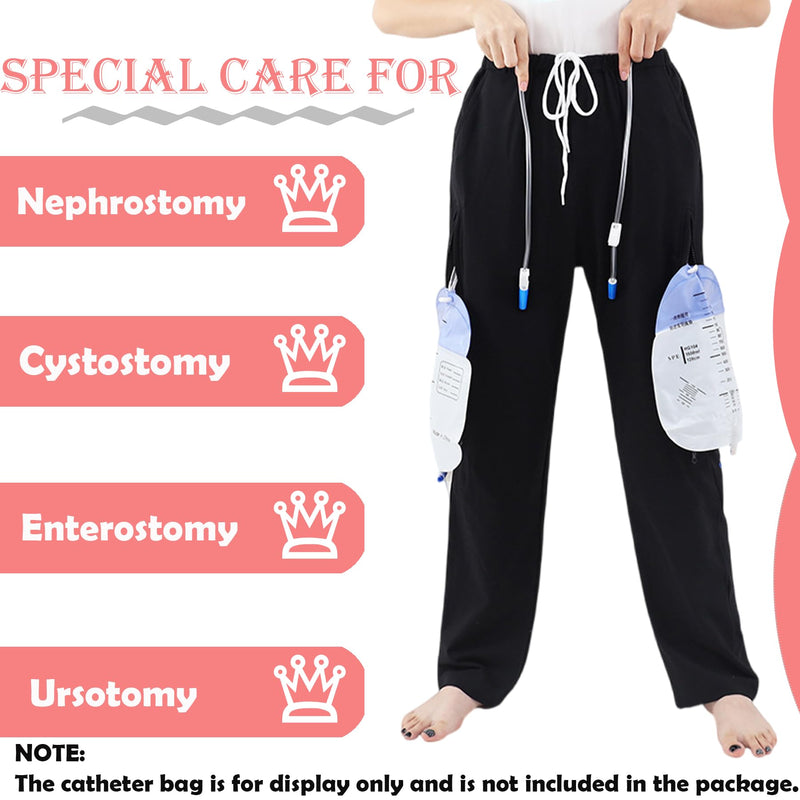 Urine Bag Pants,Underwear Urine Bag Pants for Elderly,Urinate Drainage Bag Pants Abdominal Surgeries Patient Black Trousers Small - BeesActive Australia