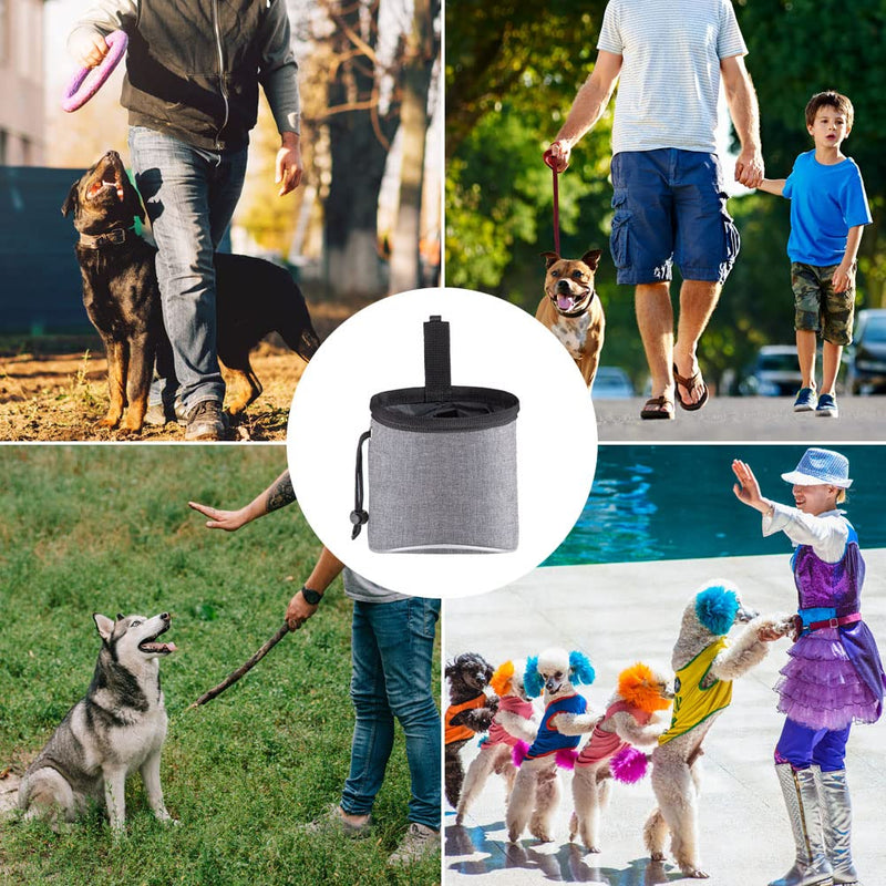 Treat Bag for Dogs, Dog Training Food Bag Dog Snack Bag Multifunctional Food Bag with Poop Bag Dispenser Adjustable Belt (Grey) - BeesActive Australia