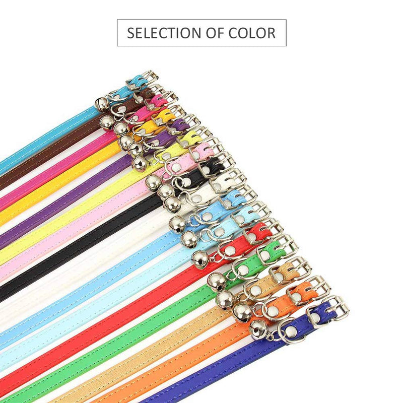 XFentech Pack of 3 Cat Collars - PU Cat Collars with Metal Buckle and Bell Pet Collar Belt Collar for Cats Khaki, Brown, Black - BeesActive Australia