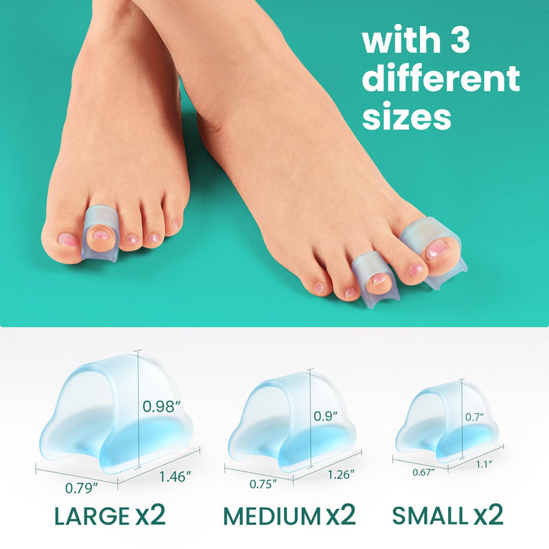 Welnove 12-Pack Gel Toe Separators + 6 PCS Toe Splints Realign Bent, Curled, Crooked, Claw, Hammer Toes - Toe Straighteners for Men and Women - BeesActive Australia