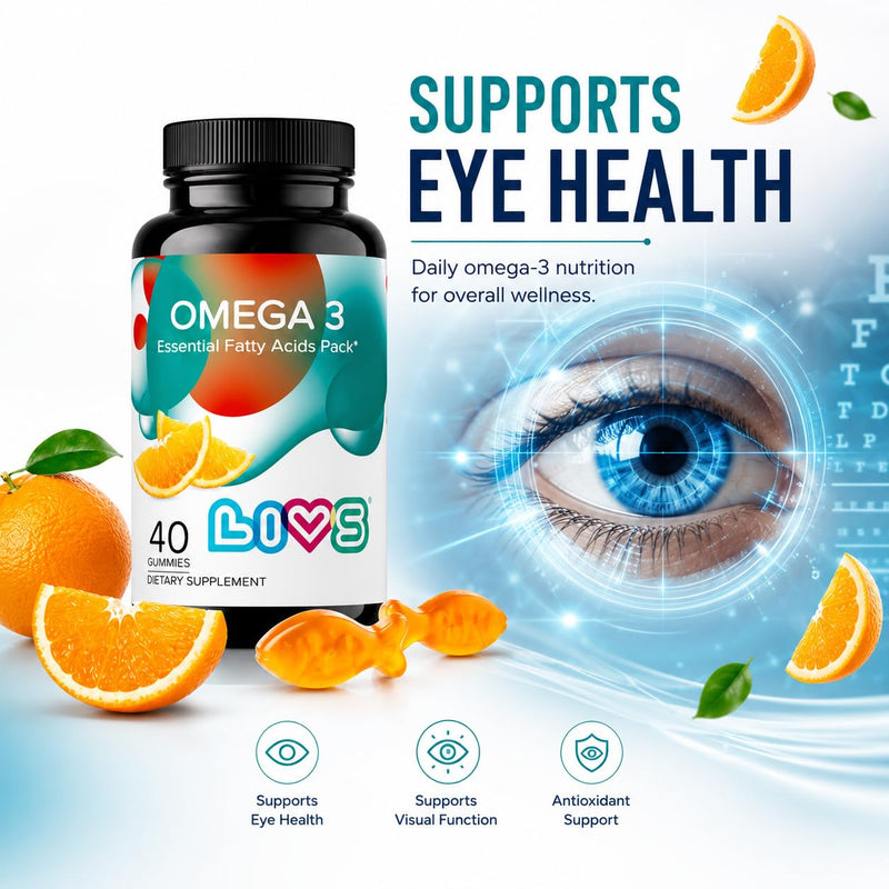 LIVS Vegan Omega 3 Gummies – Plant Based Omega 3 6 9 from Flaxseed Oil – Heart Health, Brain Function, Joint & Eye Support – No Fishy Aftertaste – Non-GMO, Pectin-Based, Kosher & Halal – 80 Count Omega 3 - Adults 40 Count (Pack of 2)