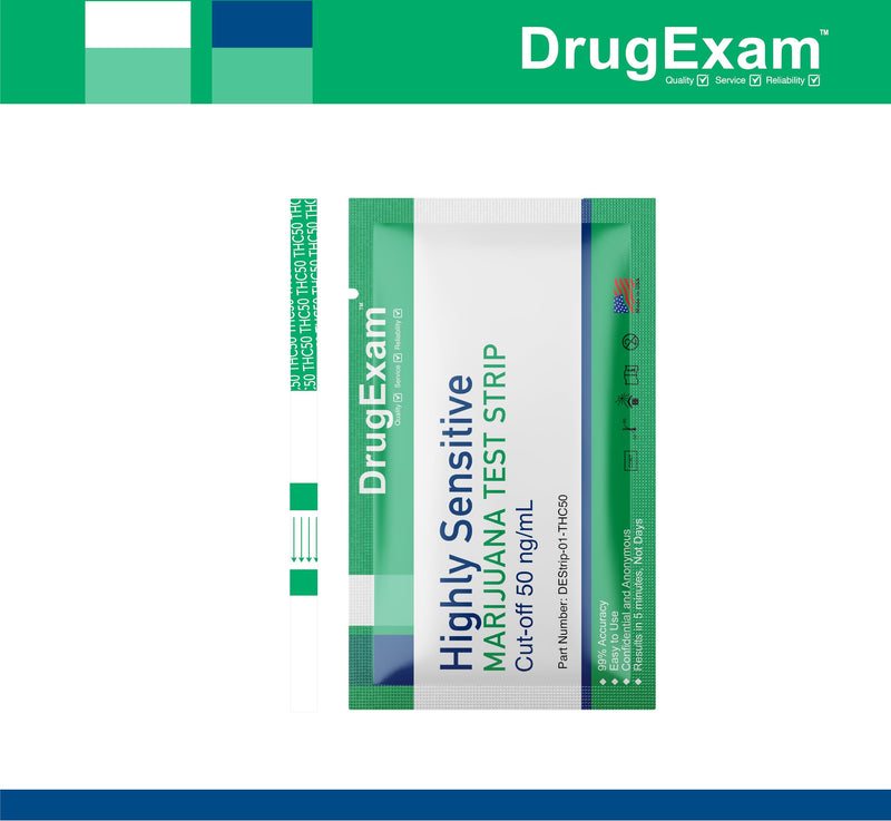 5 Pack - DrugExam Made in USA Highly Sensitive Marijuana THC Testing Drug Test Strip Kit - Drug Test with 50 ng/mL Cutoff Level for Detecting Any Form of THC in Urine up to 35 Days. Urine Test Strips - BeesActive Australia