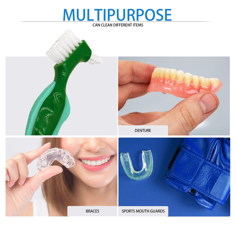 Premium Hard Denture Brush, 3PCS Cleaning Brush, Multi-Layered Bristles & Portable Denture Double Sided Brush, Denture Cleaning Care - BeesActive Australia