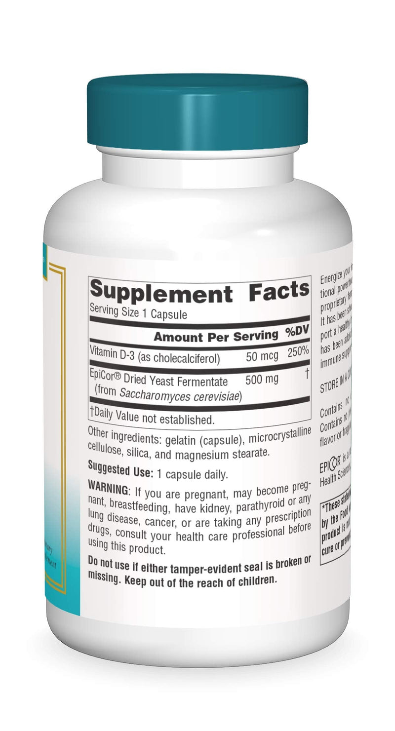 Source Naturals, Wellness, EpiCor with Vitamin D-3-120 Capsules | Supports Heightened Immune Defense