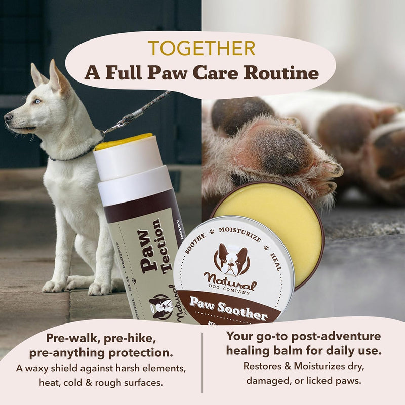 Natural Dog Company Paw Soother Balm & Wax for Dogs, Moisturizing Relief for Dry, Cracked Paws, Lick-Safe, Repairs & Heals, Protects Against Extreme Weather, Coconut Oil & Vitamin E, 2 oz Stick 2oz Stick