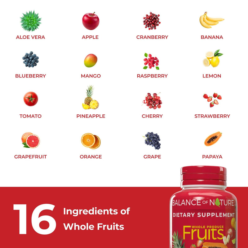 Balance of Nature Whole Fruits Superfood Supplement, 90 Servings | Made with Real Superfood Fruits to Deliver Daily Nutritional Support in a Convenient Capsule Form Every Day