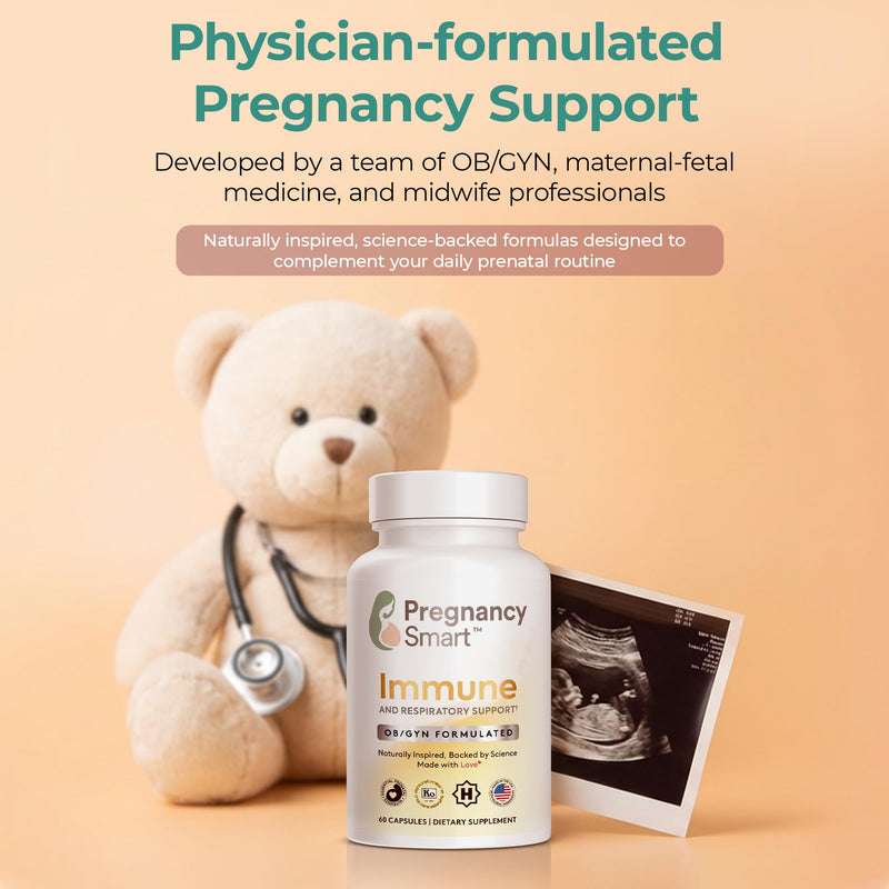 Immune and Respiratory Support – Vitamin C, Zinc, B6, D3 & Magnesium | OB/GYN Formulated, Pregnancy-Safe Immune Support, Easy-to-Take Vegetarian Capsules 60 Ct