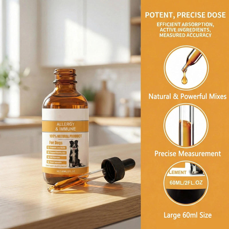 Dog Yeast Infection Treatment for Dog Itchy Skin & Ear Relief | Soothes Allergies & Itching | Fast-Acting Formula for Dogs – 60ml Solution