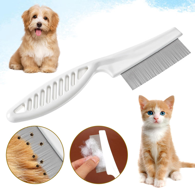 4pcs White Tick Comb for Dogs,Dog Flea Comb Cat Flea Comb Flea Comb for Kittens,Fine Tooth Tear Stain Remover,Large and Small Grooming Comb for Pets, Fine Tooth Tear Stain Remover - BeesActive Australia