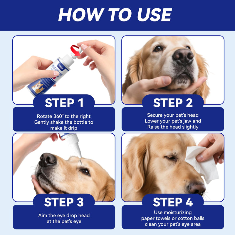 Wellix PET Dog Eye Drops, Eye Drops for Dogs&Cats, Dog Eye Infection Treatment to Soothe Eye Allergy, Soothe Dry Eyes Pink Eyes, Dog Tear Stain Cleaner-60ml 60ml