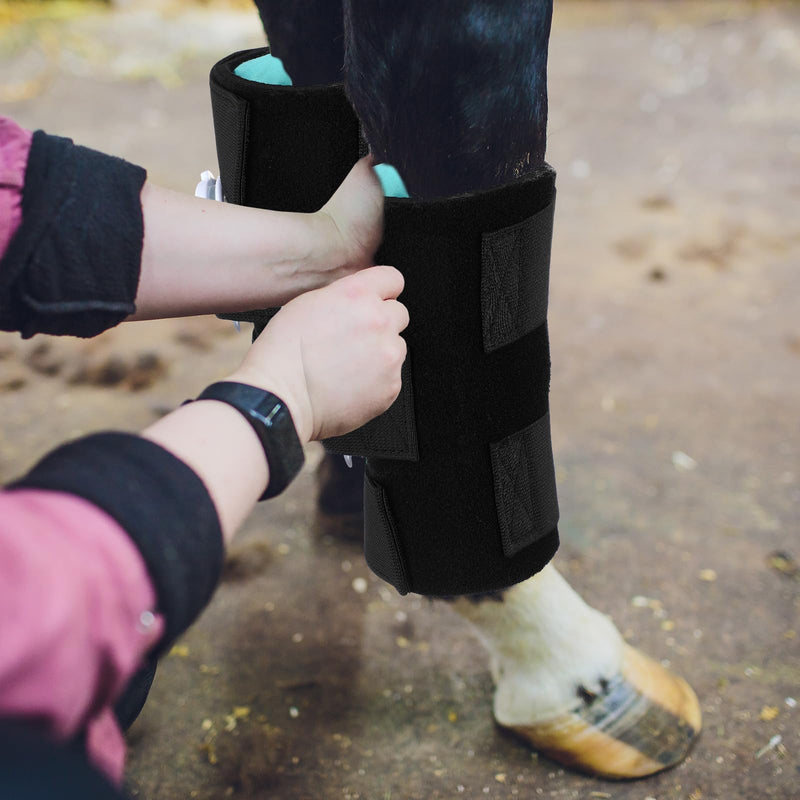4 Pack Ice Pack Wraps for Horse Knee 5" x 13" Cooling Pack Wrap with Flexible Straps for Horse Injuries, Reusable Ice Boot Cold Pack for Horse Leg Hock Joint - BeesActive Australia