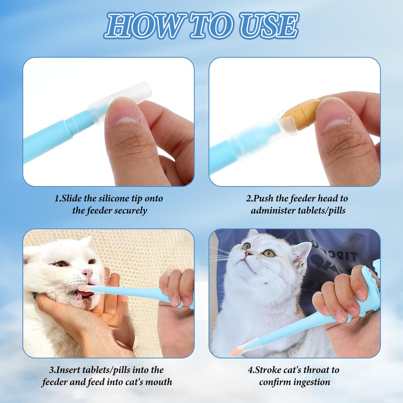 Cat Pill Shooter, Pet Pill Shooter for Cat, Dog Pill Shooter, Cat Tablet Soft Tip Syringe Pet Medical Feeding Dispenser Tool for Small Animals(Blue) Blue - BeesActive Australia