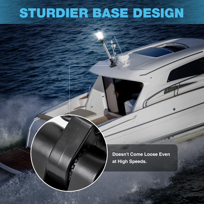 18 Inches Anchor Light Boat Stern Light Waterproof IP67, White Fold Down Marine Navigation Lights for Boats LED for Pontoon, Jon Boat and Bass Boats (12-24V) 18 Inches - BeesActive Australia