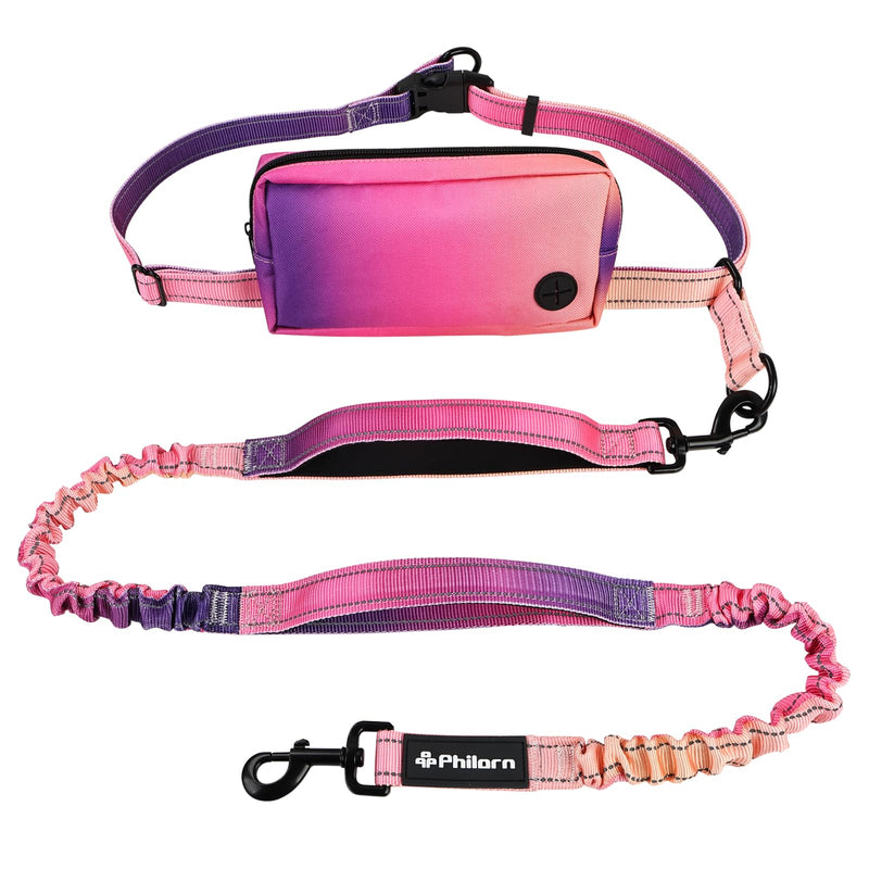 Philorn Hands Free Dog Leash for Dogs with Pouch, Adjustable Waist Leash for Medium Large Dogs Walking, Running, Jogging, Hiking, Dual Handles and Durable Bungee - BeesActive Australia