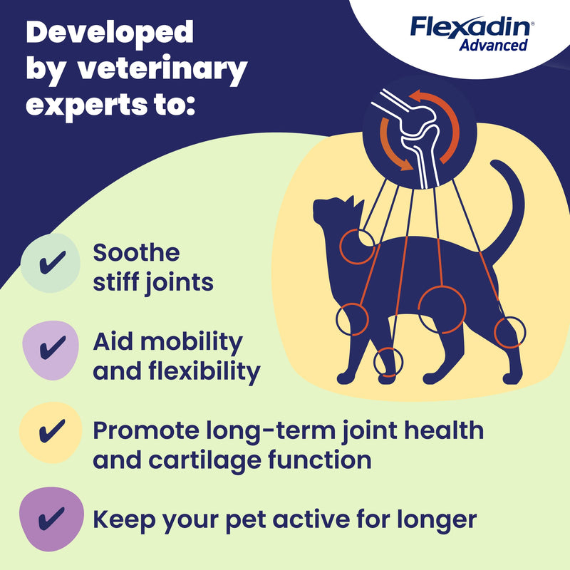 Flexadin Advanced Joint Care Supplement for Cats containing Undenatured Type II Collagen, Manganese, Methionine, Omega 3 & Vitamin E | 30 chews
